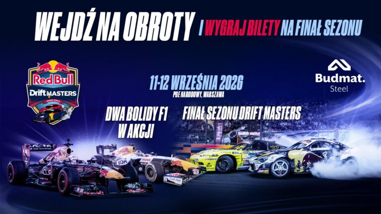 Read more about the article Wejdź na obroty z Budmat Steel! Wygraj bilety na finał Red Bull Drift Masters Grand Finale.